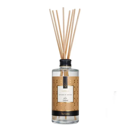 Refil Difusor de Varetas Vanilla Via Aroma - 250ml Produto Refil Difusor de Varetas Vanilla Via Aroma - 250ml