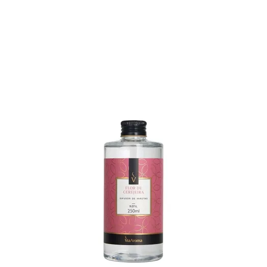 Refil Difusor de Varetas Flor de Cerejeira Via Aroma - 250ml Produto Refil Difusor de Varetas Flor de Cerejeira Via Aroma - 250ml