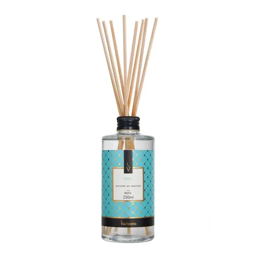 Refil Difusor de Varetas Baby Via Aroma - 250ml Produto Refil Difusor de Varetas Baby Via Aroma - 250ml