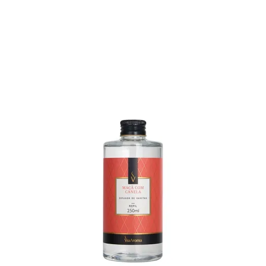 Refil Difusor de Varetas Maçã com Canela Via Aroma - 250ml Produto Refil Difusor de Varetas Maçã com Canela Via Aroma - 250ml