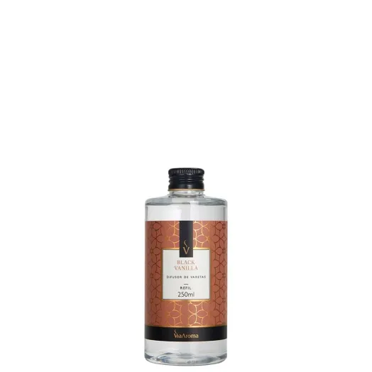 Refil Difusor de Varetas Black Vanilla Via Aroma - 250ml Produto Refil Difusor de Varetas Black Vanilla Via Aroma - 250ml