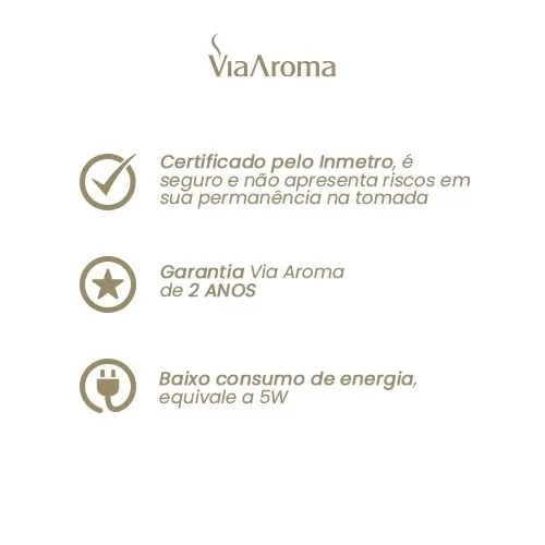 Kit Aromatizador Elétrico Original mais 2 Óleos Essenciais Via Aroma - Alecrim e Lavanda Produto Kit Aromatizador Elétrico Original mais 2 Óleos Essenciais Via Aroma - Alecrim e Lavanda
