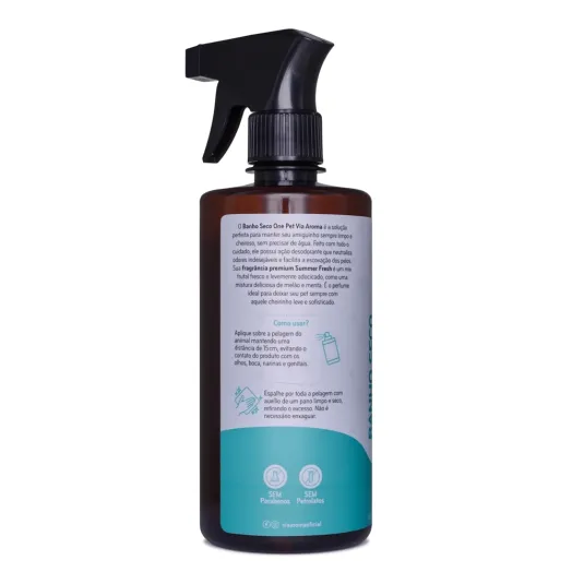 Banho a Seco One Pet Via Aroma - 500 ml Produto Banho a Seco One Pet Via Aroma - 500 ml