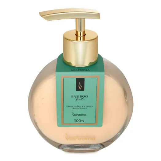 Creme Hidratante Desodorante Mãos e Corpo Bamboo Via Aroma - 200ml Produto Creme Hidratante Desodorante Mãos e Corpo Bamboo Via Aroma - 200ml