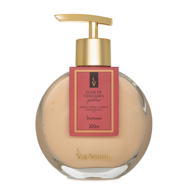 Creme Desodorante Mãos e Corpo Flor de Cerejeira Via Aroma - 200ml Creme Desodorante Mãos e Corpo Flor de Cerejeira Via Aroma - 200ml