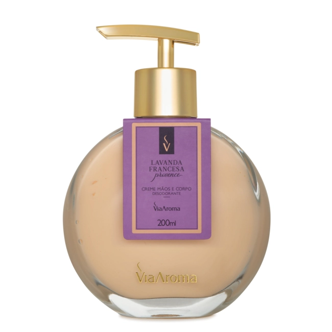 Creme Desodorante Mãos e Corpo Lavanda Francesa Via Aroma - 200ml Creme Desodorante Mãos e Corpo Lavanda Francesa Via Aroma - 200ml