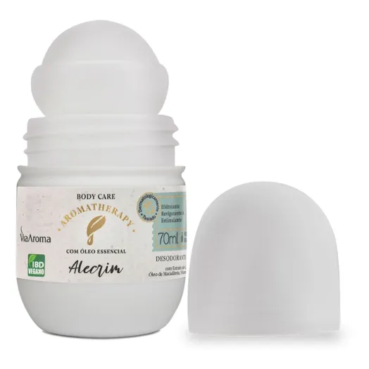 Desodorante Roll-On Alecrim Aromatherapy Via Aroma – 70 ml Produto Desodorante Roll-On Alecrim Aromatherapy Via Aroma – 70 ml