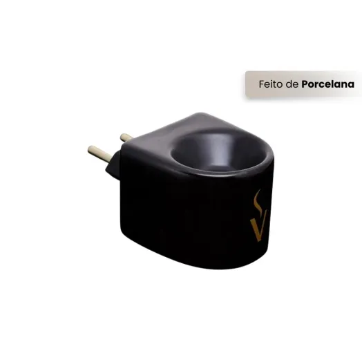 Difusor Aromatizador Elétrico de Porcelana Bivolt Matte Black - Via Aroma Produto Difusor Aromatizador Elétrico de Porcelana Bivolt Matte Black - Via Aroma