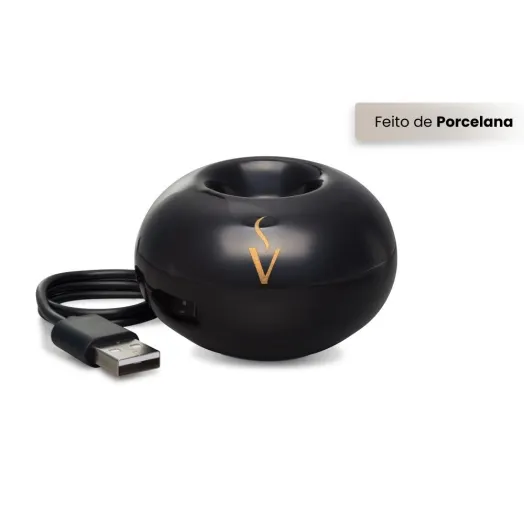 Difusor Aromatizador Elétrico USB Preto Via Aroma Produto Difusor Aromatizador Elétrico USB Preto Via Aroma