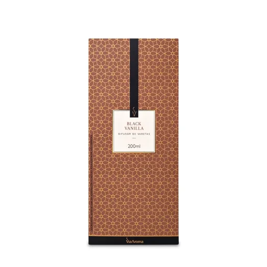 Difusor de Varetas Black Vanilla Via Aroma - 200ml Produto Difusor de Varetas Black Vanilla Via Aroma - 200ml