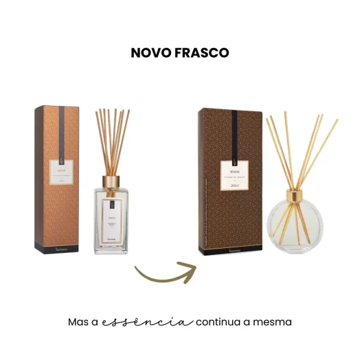 Difusor de Varetas Wood Via Aroma - 200ml Produto Difusor de Varetas Wood Via Aroma - 200ml