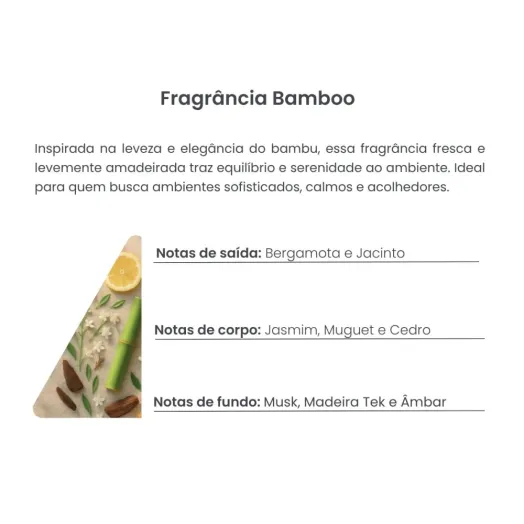 Difusor Aromatizador Standard com Essência Bamboo Via Aroma - 10ml Produto Difusor Aromatizador Standard com Essência Bamboo Via Aroma - 10ml