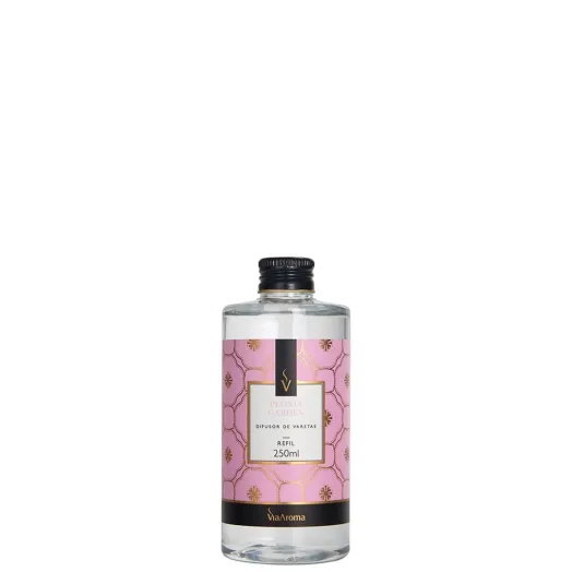 Refil Difusor de Varetas Peônia Garden Via Aroma - 250ml Produto Refil Difusor de Varetas Peônia Garden Via Aroma - 250ml