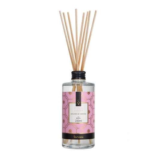 Refil Difusor de Varetas Peônia Garden Via Aroma - 250ml Produto Refil Difusor de Varetas Peônia Garden Via Aroma - 250ml