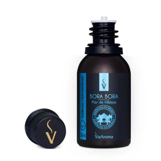 Produto Essência Hidrossolúvel Bora Bora Flor de Hibisco Linha Mundo Via Aroma - 30ml