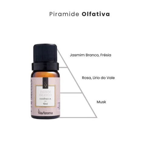 Essência Jasmim Branco Via Aroma - 10ml Produto Essência Jasmim Branco Via Aroma - 10ml