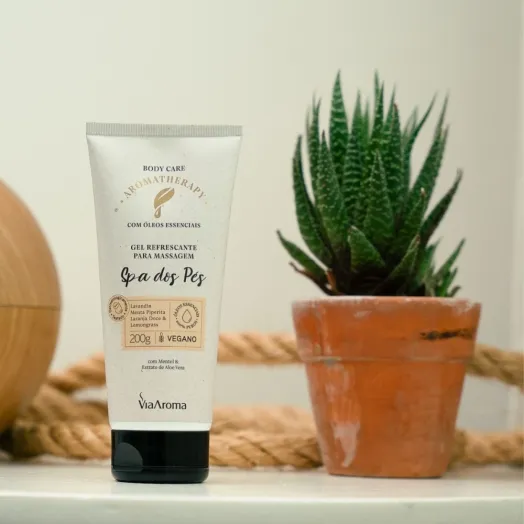 Gel Refrescante para Massagem Spa dos Pés Aromatherapy Via Aroma - 200g Produto Gel Refrescante para Massagem Spa dos Pés Aromatherapy Via Aroma - 200g