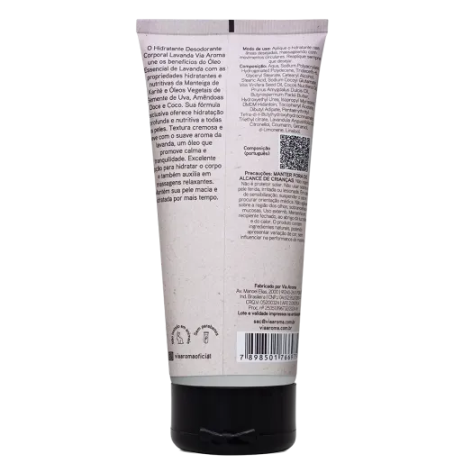 Hidratante Corporal Lavanda Aromatherapy Via Aroma - 200g Produto Hidratante Corporal Lavanda Aromatherapy Via Aroma - 200g