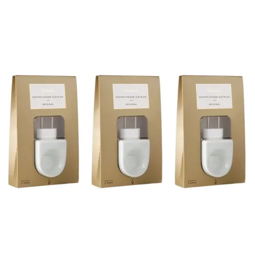 Kit 3 Aromatizadores Elétricos Original Via Aroma Produto Kit 3 Aromatizadores Elétricos Original Via Aroma