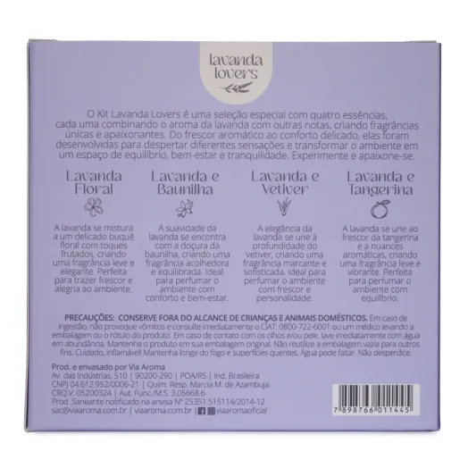 Produto Kit Lavanda Lovers Via Aroma - 4 Essências 