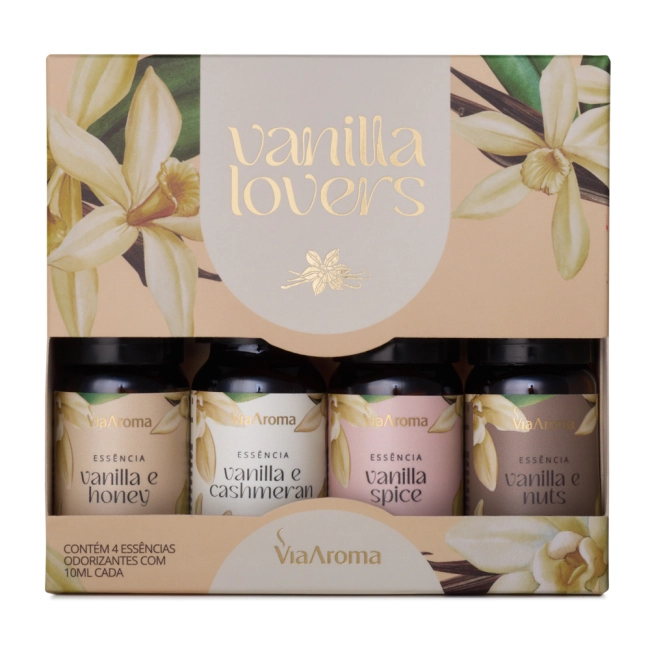 Kit Vanilla Lovers Via Aroma - 4 Essências 