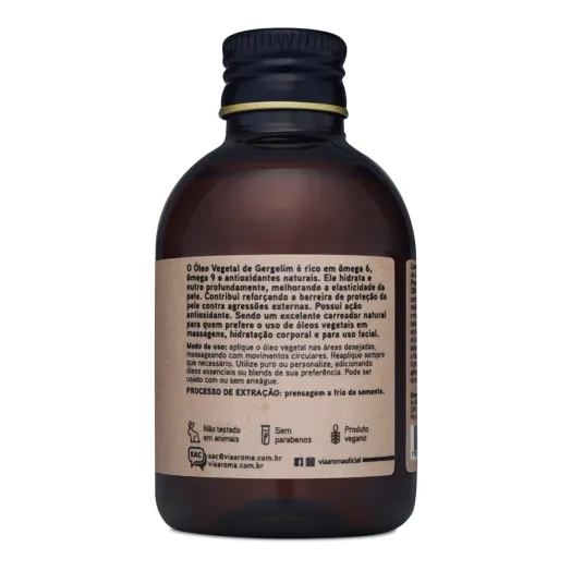 Óleo Vegetal de Gergelim Via Aroma - 120 ml Produto Óleo Vegetal de Gergelim Via Aroma - 120 ml