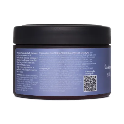 Máscara de Tratamento Nutrição Only Haircare Via Aroma - 200g Produto Máscara de Tratamento Nutrição Only Haircare Via Aroma - 200g