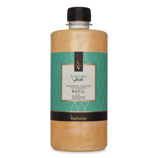 Produto Refil Sabonete Líquido Desodorante Bamboo Fresh Via Aroma - 500ml