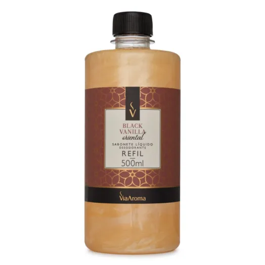 Refil Sabonete Líquido Desodorante Black Vanilla Via Aroma - 500ml Produto Refil Sabonete Líquido Desodorante Black Vanilla Via Aroma - 500ml