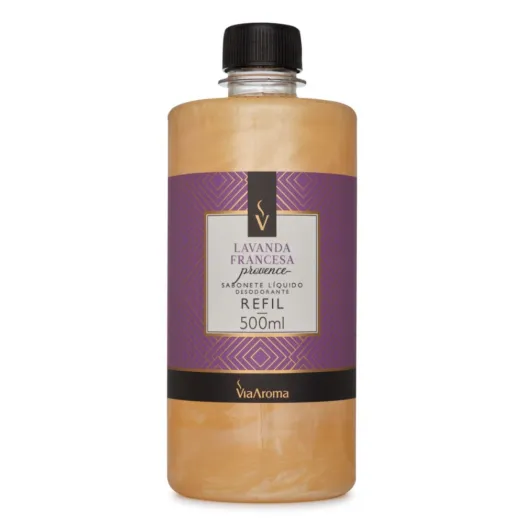 Refil Sabonete Líquido Desodorante Lavanda Francesa Via Aroma - 500ml Produto Refil Sabonete Líquido Desodorante Lavanda Francesa Via Aroma - 500ml
