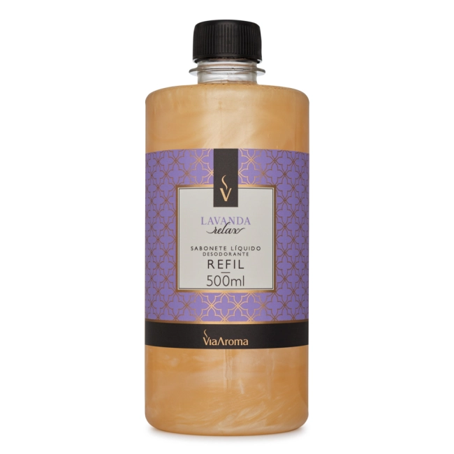 Refil Sabonete L&Atilde;&shy;quido Desodorante Lavanda Via Aroma - 500ml