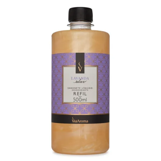 Refil Sabonete Líquido Desodorante Lavanda Via Aroma - 500ml Produto Refil Sabonete Líquido Desodorante Lavanda Via Aroma - 500ml