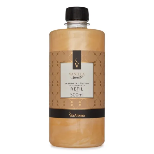 Refil Sabonete Líquido Desodorante Vanilla Sweet Via Aroma - 500ml Produto Refil Sabonete Líquido Desodorante Vanilla Sweet Via Aroma - 500ml