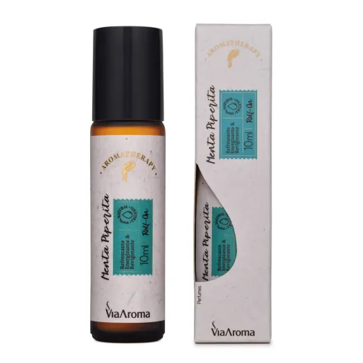 Roll-On Óleo Essencial Menta Piperita Via Aroma - 10ml Produto Roll-On Óleo Essencial Menta Piperita Via Aroma - 10ml