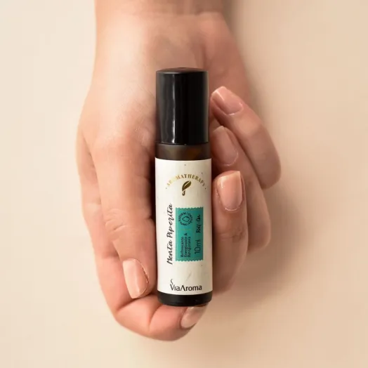 Roll-On Óleo Essencial Menta Piperita Via Aroma - 10ml Produto Roll-On Óleo Essencial Menta Piperita Via Aroma - 10ml