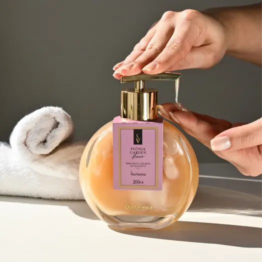 Sabonete Líquido Desodorante Peônia Garden Via Aroma - 200ml Produto Sabonete Líquido Desodorante Peônia Garden Via Aroma - 200ml