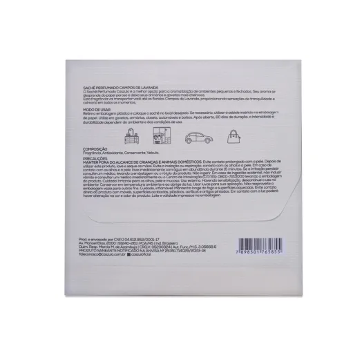 Sachê Perfumado Campos de Lavanda Caszulo - 20g Produto Sachê Perfumado Campos de Lavanda Caszulo - 20g