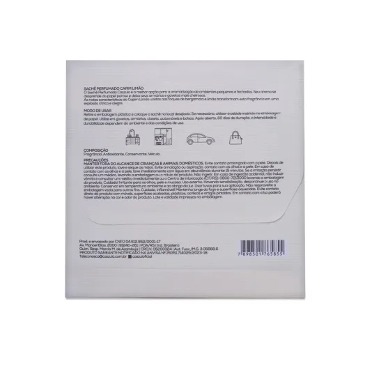 Sachê Perfumado Capim Limão Caszulo - 20g Produto Sachê Perfumado Capim Limão Caszulo - 20g
