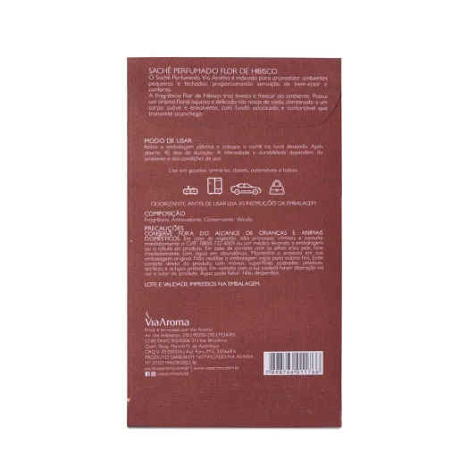 Sachê Perfumado Flor de Hibisco Via Aroma - 10g Produto Sachê Perfumado Flor de Hibisco Via Aroma - 10g