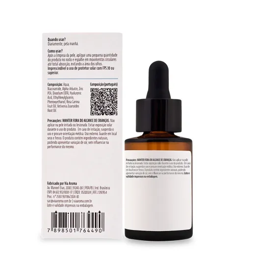V.Skin Sérum Uniformizador Via Aroma - 30 ml Produto V.Skin Sérum Uniformizador Via Aroma - 30 ml