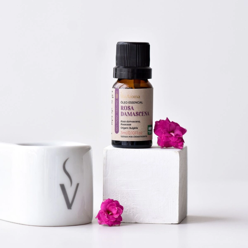 Ãleo Essencial Rosa Damascena 100% PURO Via Aroma - 3ml Produzida Ãleo Essencial Rosa Damascena 100% PURO Via Aroma - 3ml Produzida