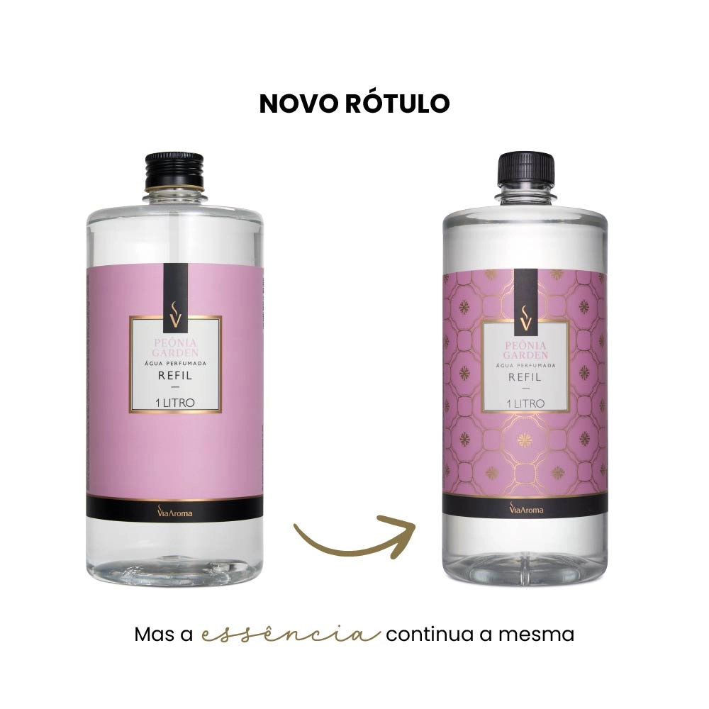 Refil Água Perfumada Peônia Garden Via Aroma - 1l Antes e depois