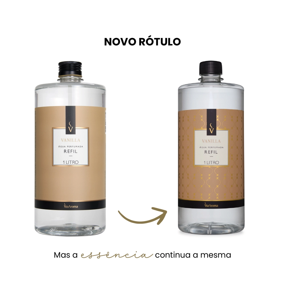 Refil Água Perfumada Vanilla Via Aroma - 1L Antes e depois