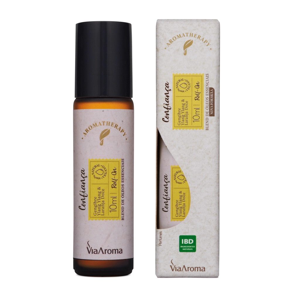 Roll-On Blend Óleos Essenciais Confiança Via Aroma - 10ml Embalagem