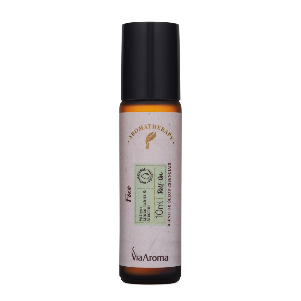 Roll-On Blend Óleos Essenciais Foco Via Aroma - 10ml Com tampa