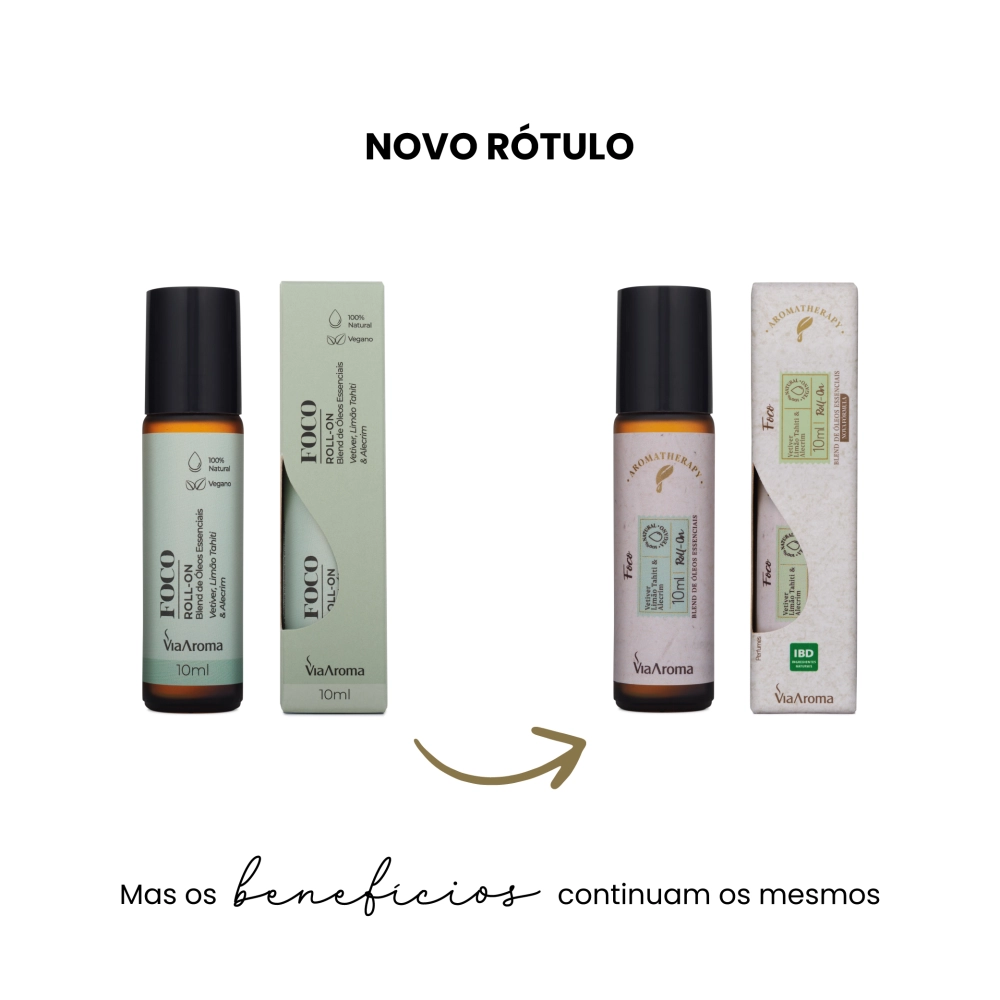 Roll-On Blend Óleos Essenciais Foco Via Aroma - 10ml Antes e deposia