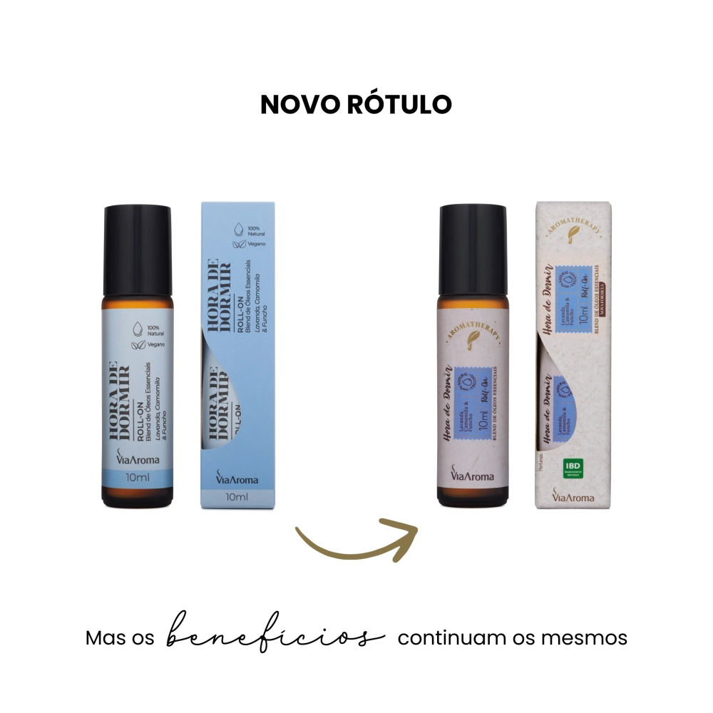 Roll-On Blend &Atilde;leos Essenciais Hora de Dormir Via Aroma - 10ml Antes e depois