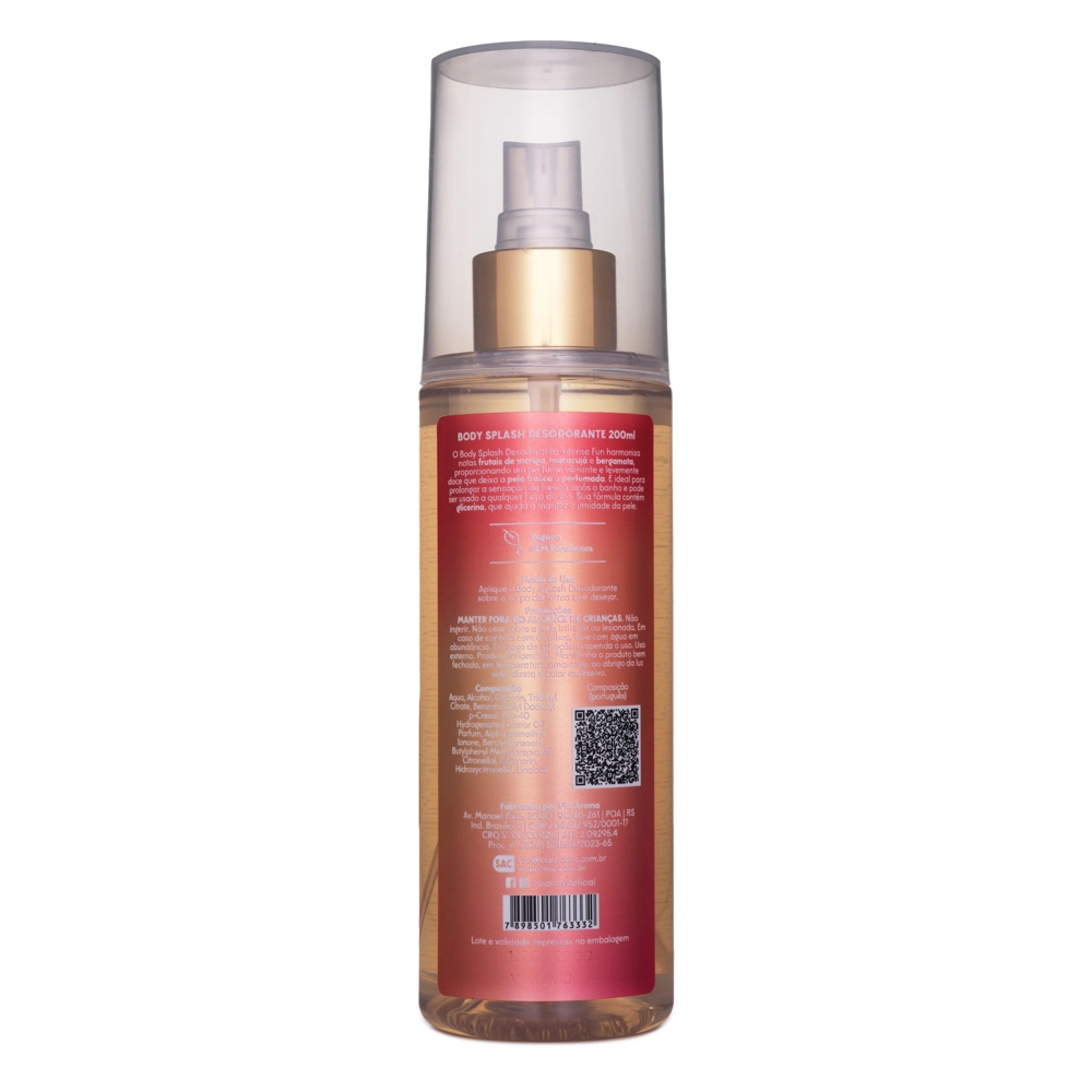 Body Splash Desodorante Intense Fun Via Aroma - 200ml