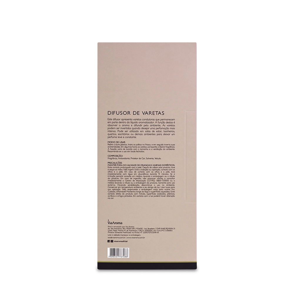 Difusor de Varetas Jasmim Branco Via Aroma - 200ml