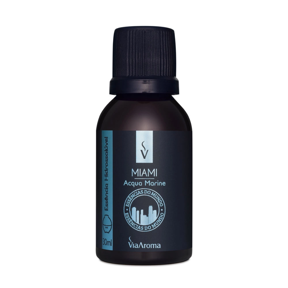 Essência Hidrossolúvel Miami, Acqua Marine Linha Mundo Via Aroma - 30ml